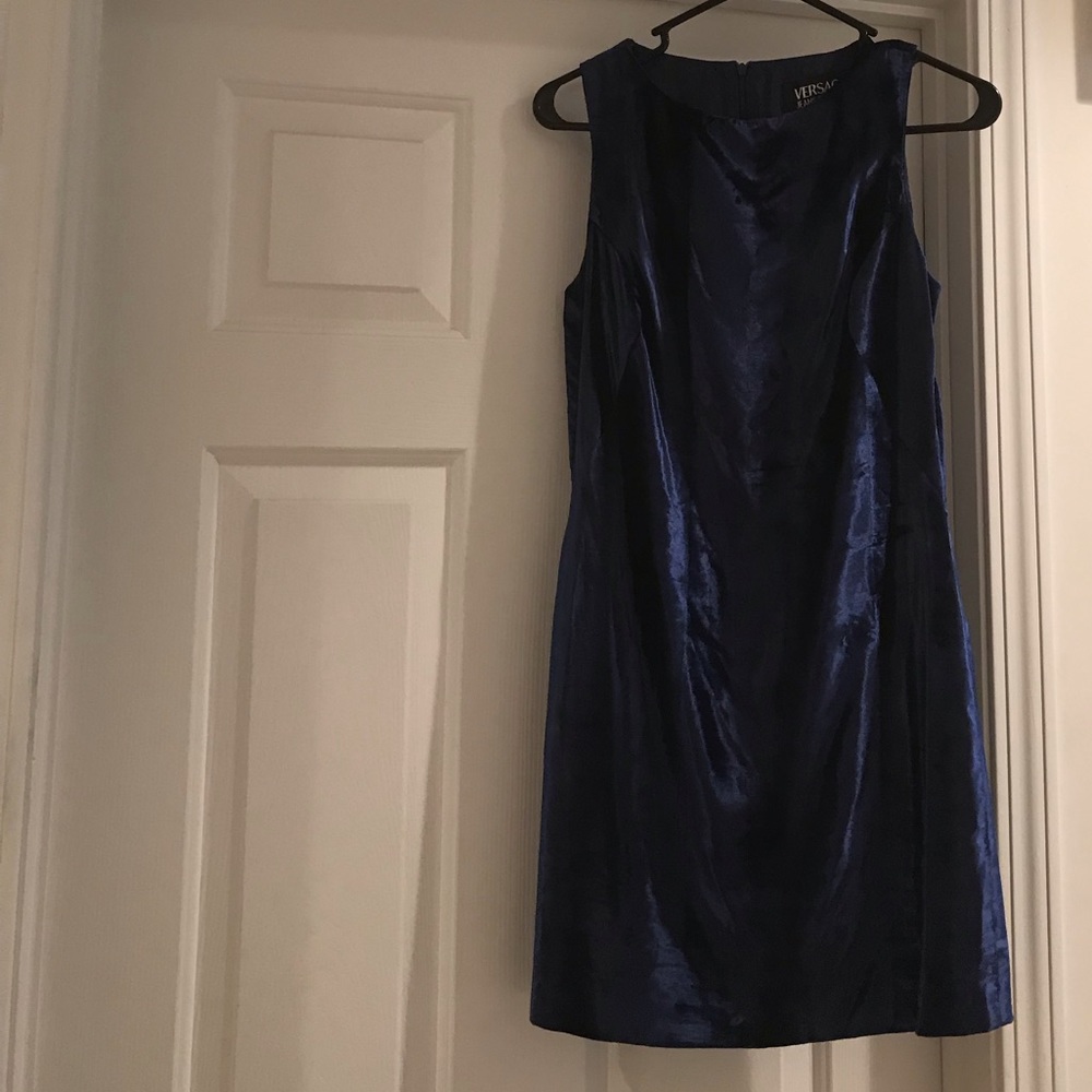 Beautiful Vintage Versace Blue Velvet Dress
